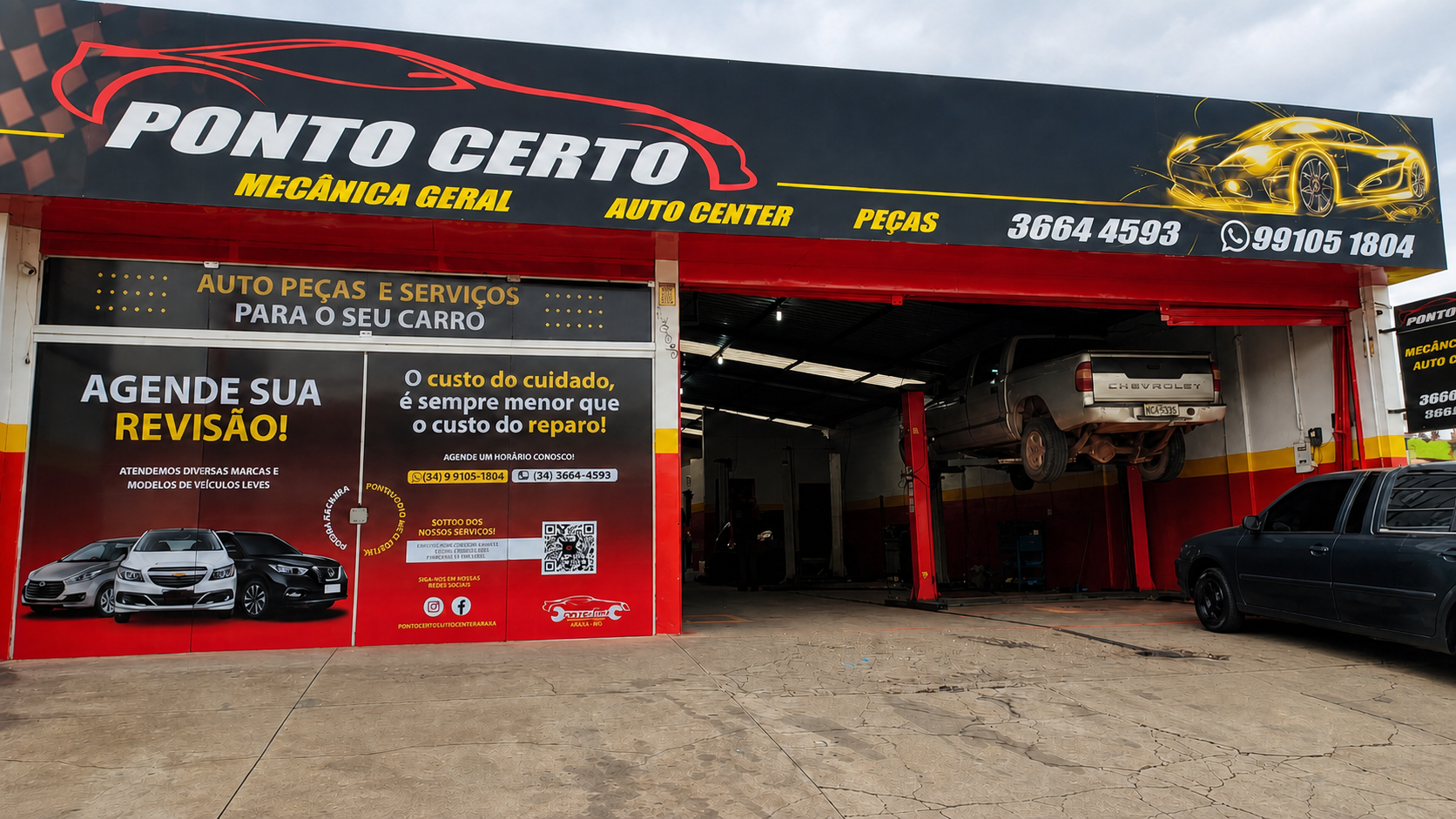 Localização do Ponto Certo Auto Center na Avenida João Paulo II em Araxá